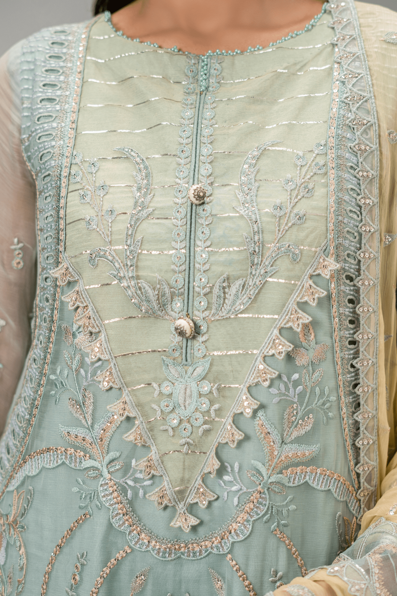 AR - 08 - Chiffon Fabric - Aura Unstitched By Zebtan - Rabbani Cloth House