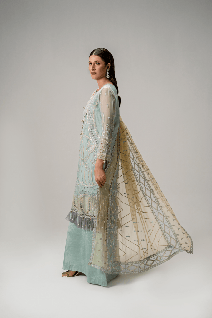 AR - 08 - Chiffon Fabric - Aura Unstitched By Zebtan - Rabbani Cloth House