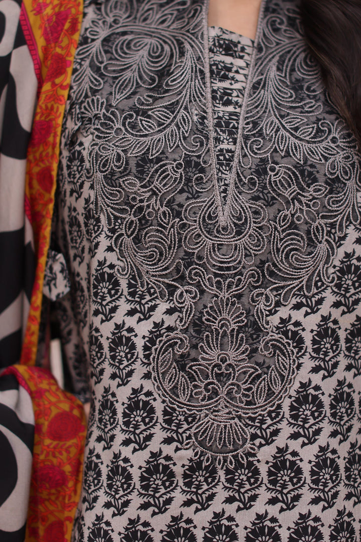 CCW4 - 14 | Winter | Combination Unstitched Dress - Rabbani Cloth House