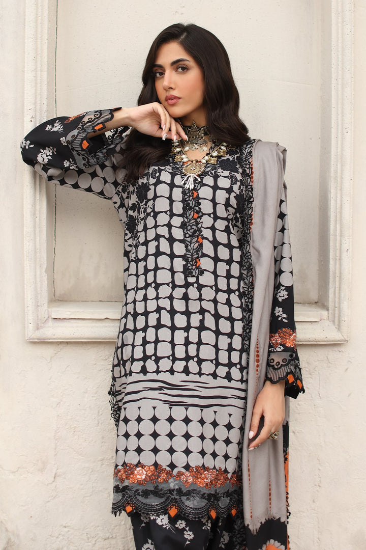 CCW4 - 16 - | Winter | Combination Unstitched Dress - Rabbani Cloth House