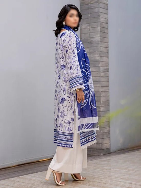 D 03 - Nureh by Fantak Printed Slub Lawn Collection - Rabbani Cloth House
