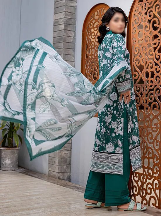 D 06 - Nureh by Fantak Printed Slub Lawn Collection - Rabbani Cloth House
