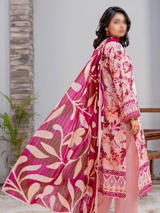 D 08 - Nureh by Fantak Printed Slub Lawn Collection - Rabbani Cloth House