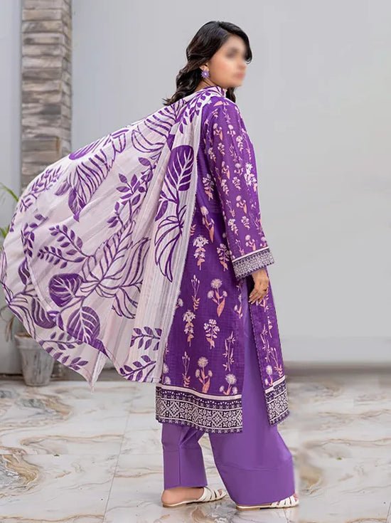 D 09 - Nureh by Fantak Printed Slub Lawn Collection - Rabbani Cloth House
