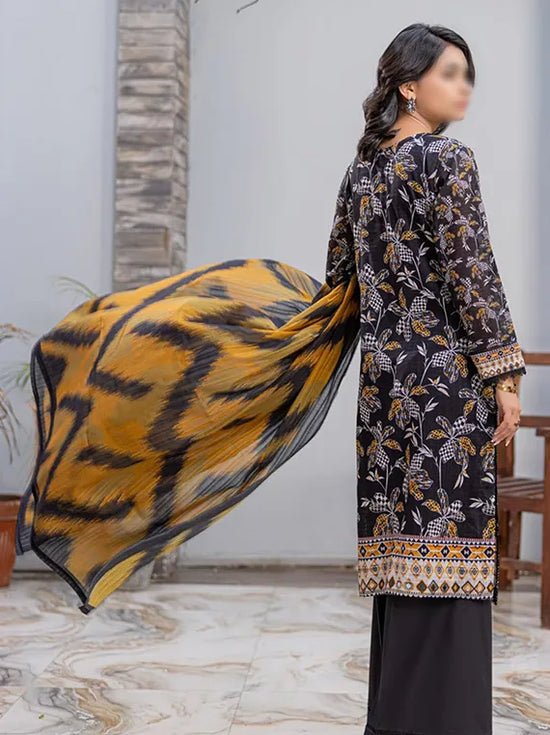 D 10 - Nureh by Fantak Printed Slub Lawn Collection - Rabbani Cloth House