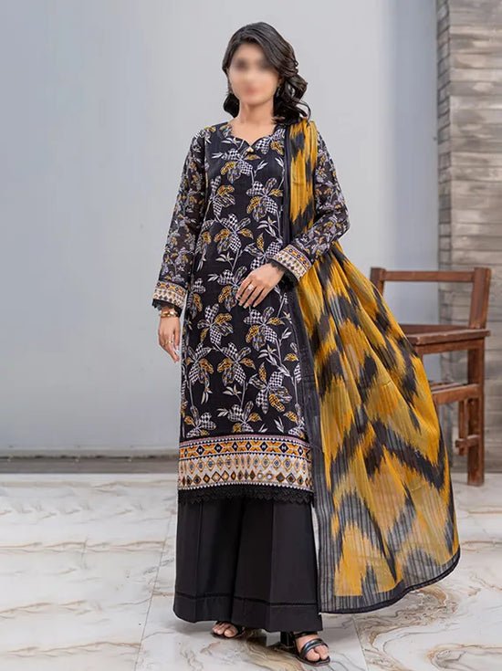 D 10 - Nureh by Fantak Printed Slub Lawn Collection - Rabbani Cloth House