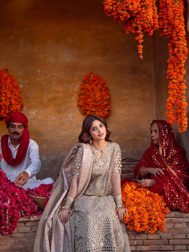 D - 601 | Sona Gachi Unstitched Luxury Formals By Bin Ilyas - Rabbani Cloth House