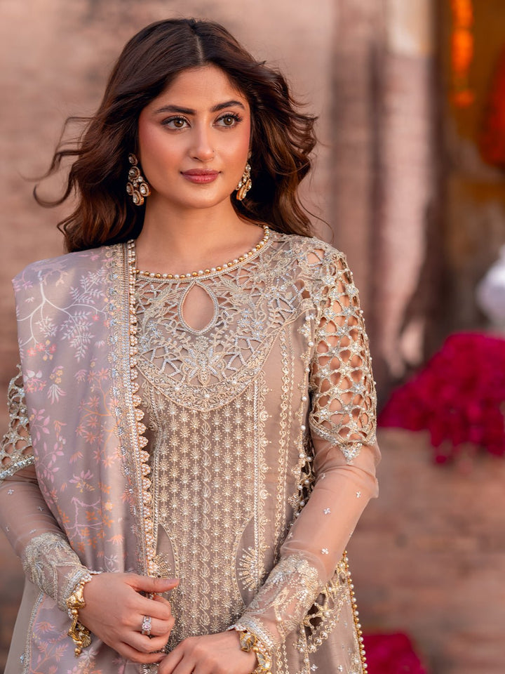 D - 601 | Sona Gachi Unstitched Luxury Formals By Bin Ilyas - Rabbani Cloth House