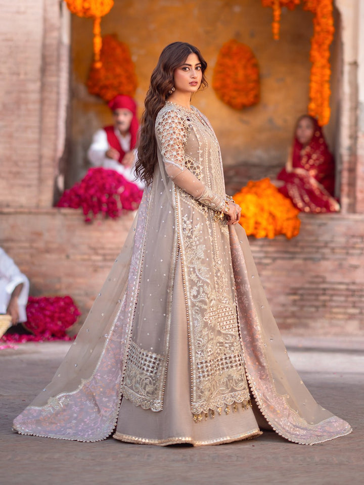 D - 601 | Sona Gachi Unstitched Luxury Formals By Bin Ilyas - Rabbani Cloth House