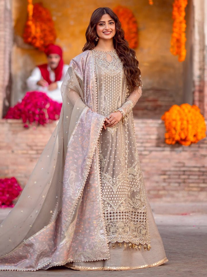 D - 601 | Sona Gachi Unstitched Luxury Formals By Bin Ilyas - Rabbani Cloth House