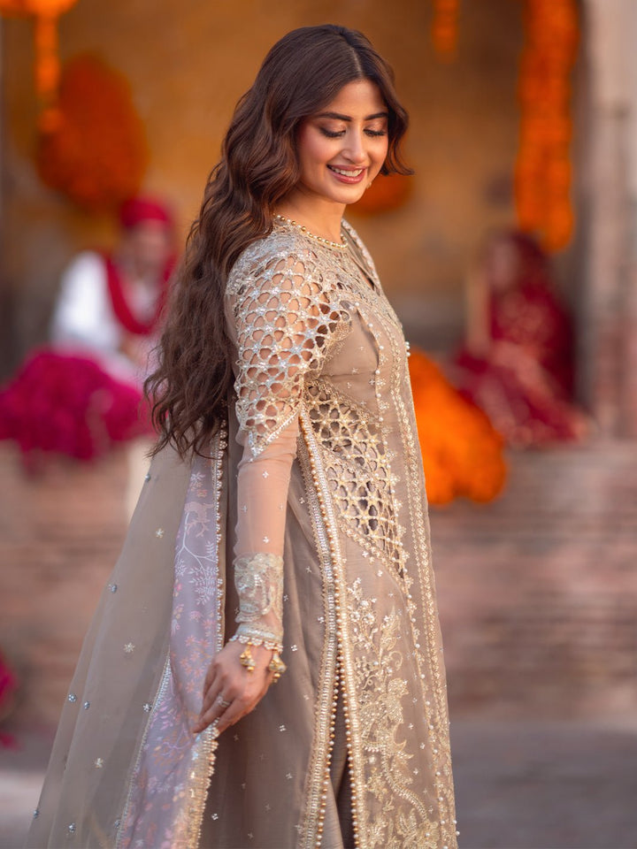 D - 601 | Sona Gachi Unstitched Luxury Formals By Bin Ilyas - Rabbani Cloth House
