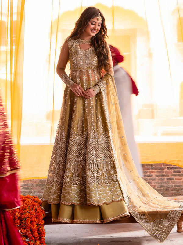 D - 605 | Sona Gachi Unstitched Luxury Formals By Bin Ilyas - Rabbani Cloth House