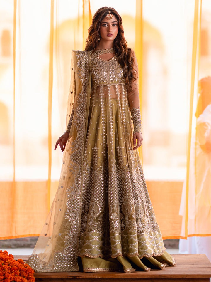 D - 605 | Sona Gachi Unstitched Luxury Formals By Bin Ilyas - Rabbani Cloth House
