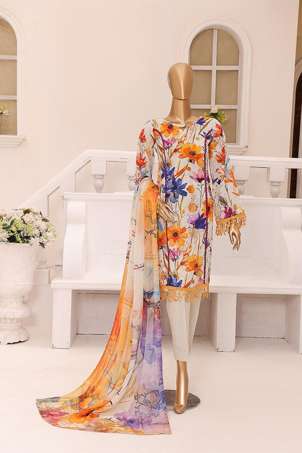 DPR - 042 | Unstitched Digital Printed Broshia Lawn By Dr. Haris - Rabbani Cloth House