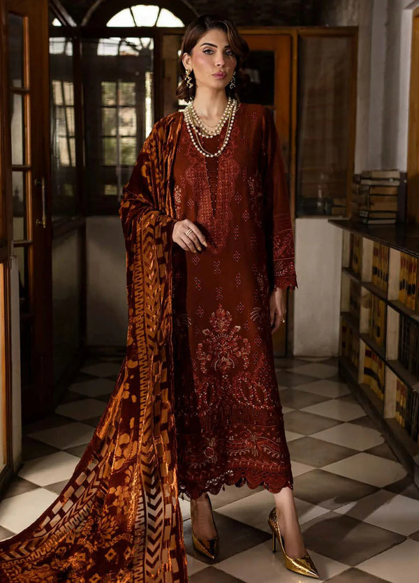 NE-120 | Winter Collection | Leather With Palachi Shawl By Nureh
