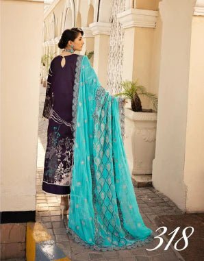 Luxury EMB Print Lawn D 318 VOL 23 by Shaista - Rabbani Cloth House