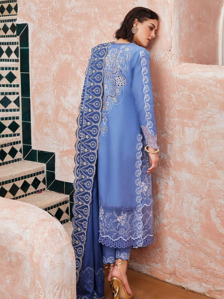 Moroccan Dream – Latifah 3Pc Embroidered Sateen Unstitched Suit By Mushq - Rabbani Cloth House