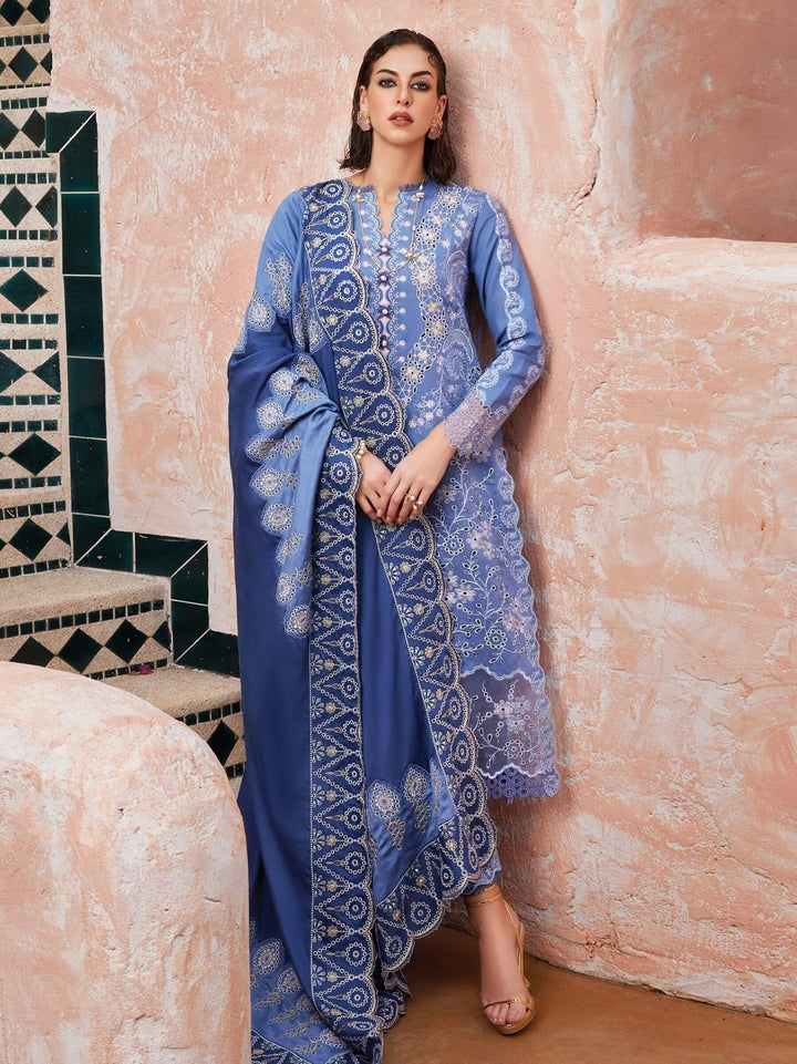 Moroccan Dream – Latifah 3Pc Embroidered Sateen Unstitched Suit By Mushq - Rabbani Cloth House
