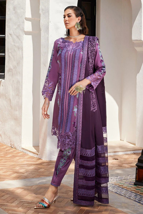 Moroccan Dream – NOUR 3Pc Embroidered Sateen Unstitched Suit By Mushq - Rabbani Cloth House