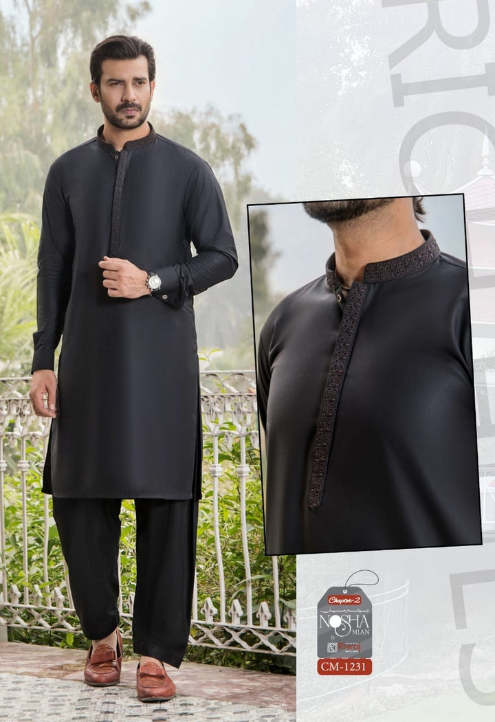 Noshan Mian CH - 2 CM 1231 | Luxury Suit With Waistcoat By Riwaj - Rabbani Cloth House