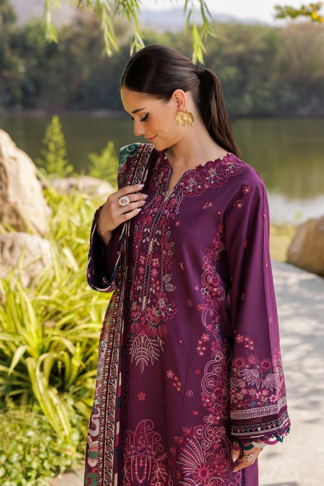 Violet - 11 | Luxury Unstitched | Embroidered Lawn '25 By Xenia - Rabbani Cloth House