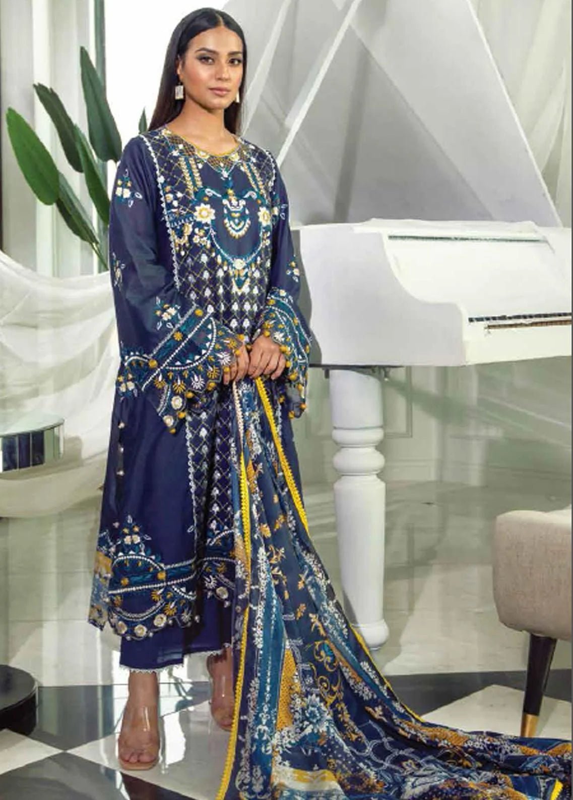 Zoha – Luxury Lawn – AJLL – 22 – 01 By Ansab Jahangir - Rabbani Cloth House